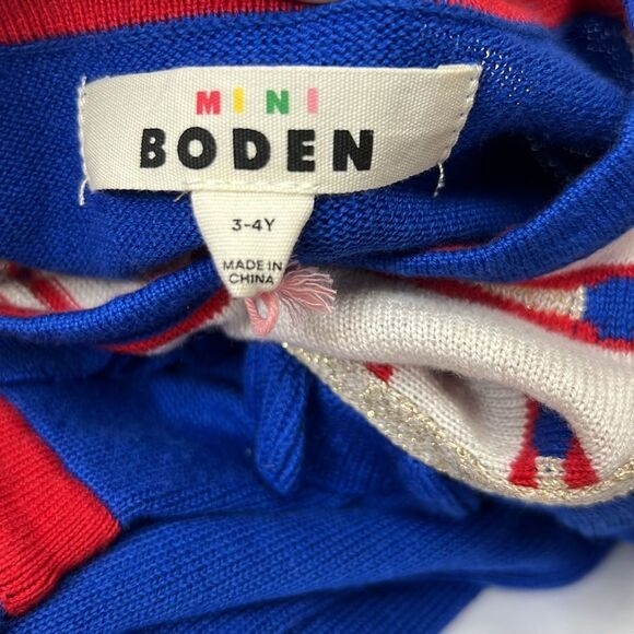 Mini Boden blue and Red Nutcracker Sweater Dress NWT size 3-4 years - Picture 10 of 14